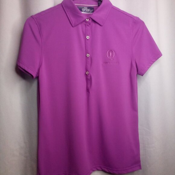 The Open 147th Carnoustie Polo Shirt S Women Short Sleeve Golf Active Purple - Picture 1 of 15